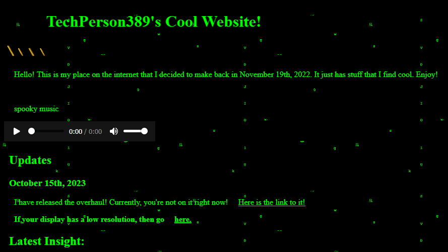The main page of Website 3.0