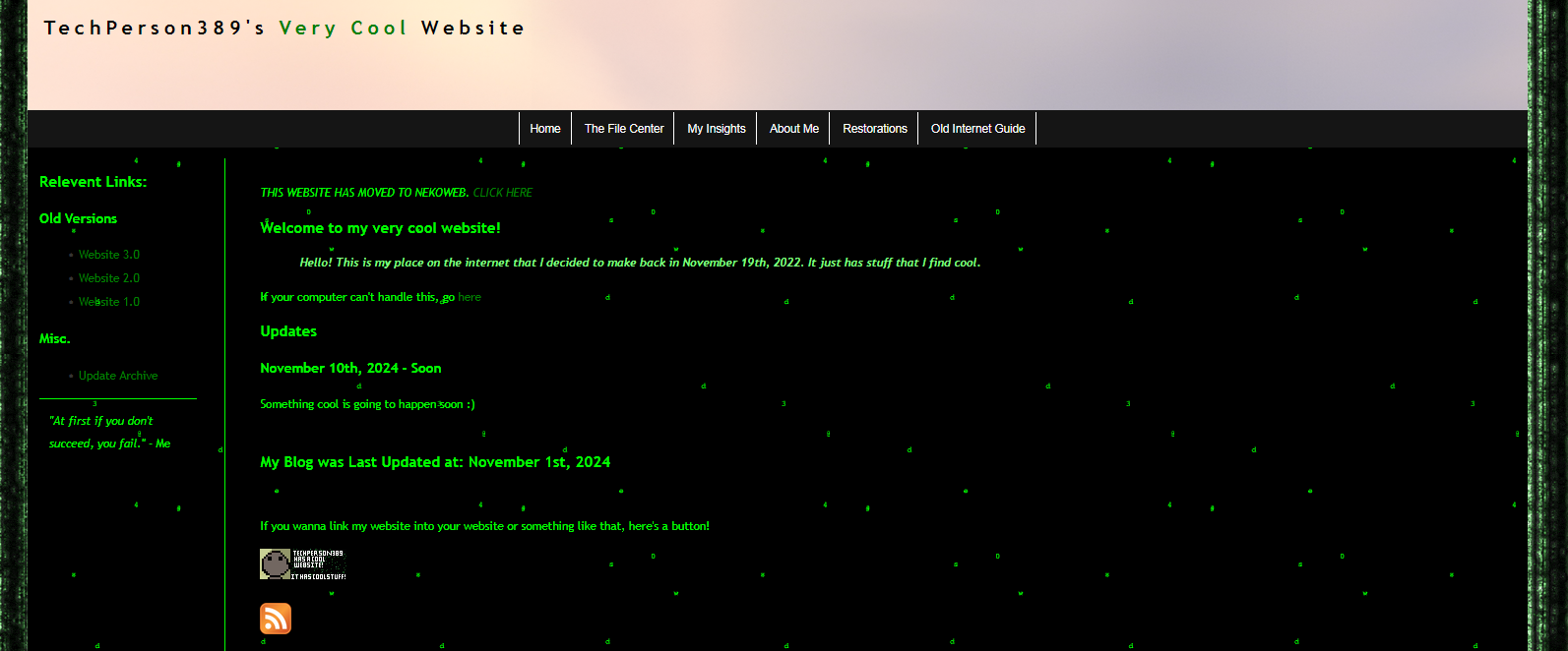 The main page of Website 4.0