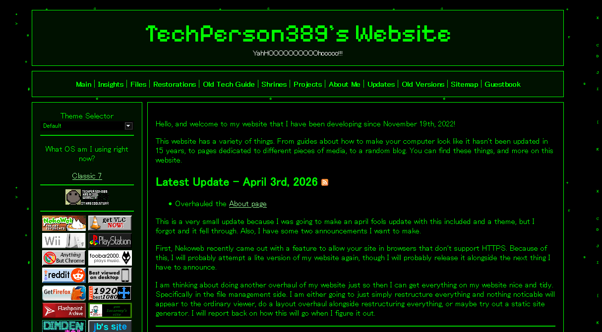 The main page of Website 6.1